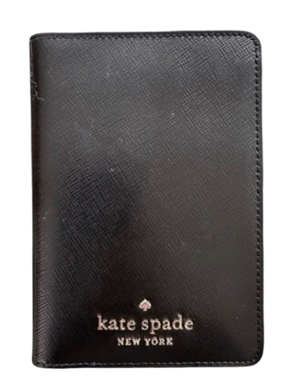 Kate Spade Madison Black Saffiano Leather Passport Case Holder Travel Wallet